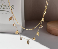 Gold leaf necklace