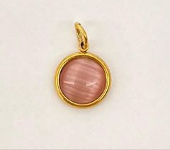 Pink brown circle charm